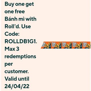 DEAL: Roll'd - Buy One Get One Free Banh Mi via via DoorDash (until 24 April 2022) 5