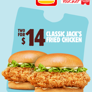 DEAL: Hungry Jack's - 2 Classic Jack's Fried Chicken Burgers for $14 via App 7