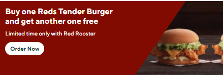 DEAL: Red Rooster - Buy One Get One Free Reds Tender Burger via DoorDash (until 7 June 2022) 5