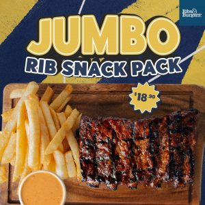 DEAL: Ribs & Burgers - $18.90 Jumbo Rib Snack Pack 4
