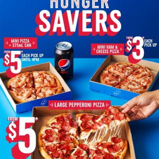 DEAL: Domino's - $5 Mini Value Pizza + Garlic Bread or 375ml Can until 4pm Daily 2