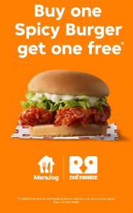 DEAL: Red Rooster - Buy One Get One Free Spicy Burger via Menulog 8
