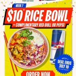 DEAL: Roll’d – $10 Rice Bowl & 600ml Pepsi or 250ml Red Bull via App or Website (until 3 July 2022)