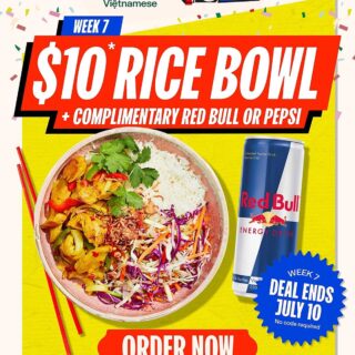 DEAL: Roll'd - $10 Rice Bowl & 600ml Pepsi or 250ml Red Bull via App or Website (until 3 July 2022) 1