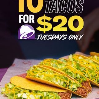 DEAL: Taco Bell - 10 Crunchy Tacos for $20 on Tuesdays (NSW Only) 2