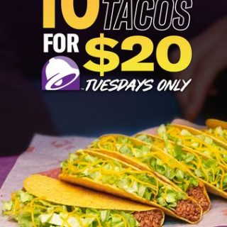 DEAL: Taco Bell - 10 Crunchy Tacos for $20 on Tuesdays (NSW Only) 10