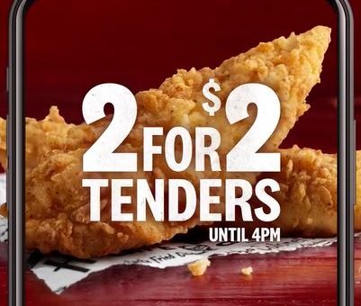 DEAL: KFC - 2 for $2 Tenders via App (Selected Stores) 10