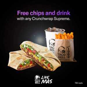 DEAL: Taco Bell - Free Chips & Drink with Crunchwrap Supreme on Mondays-Wednesdays (Excludes NSW) 2