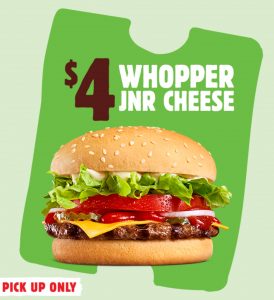 DEAL: Hungry Jack's - $4 Whopper Junior Cheese via App (until 3 October 2022) 3