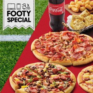 DEAL: Pizza Hut Footy Feeds - 2 Pizzas + 2 Sides $26.95 Pickup/$32.95 Delivered, 3+3 $35.95/$39.95, 4+4 $47/$51 3