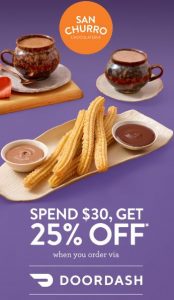 DEAL: San Churro - 25% off with $30+ Spend via DoorDash (until 11 September 2022) 6