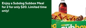 DEAL: Subway - $20 Subdog Meal for Two via DoorDash (until 2 October 2022) 24