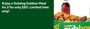 DEAL: Subway - $20 Subdog Meal for Two via DoorDash (until 2 October 2022) 5