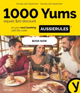 DEAL: TheFork - 1000 Yums ($20-$25 Value) with Booking until 20 September 2022 1