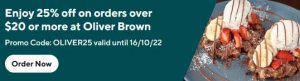 DEAL: Oliver Brown - 25% off with $20+ Spend via DoorDash (until 16 October 2022) 9