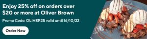 DEAL: Oliver Brown - 25% off with $20+ Spend via DoorDash (until 16 October 2022) 6