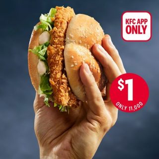 DEAL: KFC $1 Zinger Burger via App (3-5pm 1 July 2023) 3