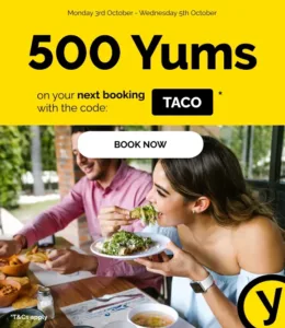 DEAL: TheFork - 500 Yums ($10-$12.50 Value) with Booking until 5 October 2022 1