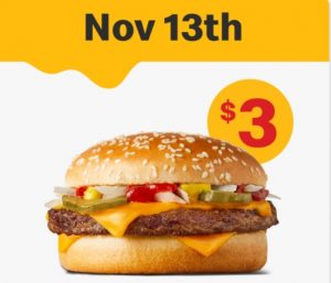 DEAL: McDonald’s - $3 Quarter Pounder on 13 November 2022 (30 Days 30 Deals) 3