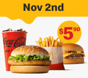 DEAL: McDonald’s - $5.90 Small McChicken Meal + Cheeseburger on 2 November 2022 (30 Days 30 Deals) 3