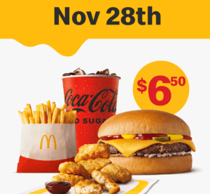 DEAL: McDonald’s - $6.50 Small Cheeseburger Meal + 6 McNuggets on 28 November 2022 (30 Days 30 Deals) 3