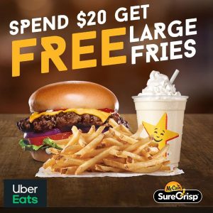 DEAL: Carl's Jr - Free Large Fries with $20 Spend via Uber Eats 8