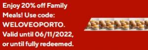 DEAL: Oporto - 20% off Family Meals via DoorDash (until 6 November 2022) 3