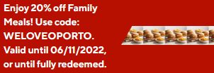 DEAL: Oporto - 20% off Family Meals via DoorDash (until 6 November 2022) 10