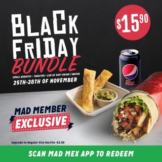 DEAL: Mad Mex - $15.90 Small Burrito, Taquitos & Can of Drink or Water via App (until 28 November 2022) 10