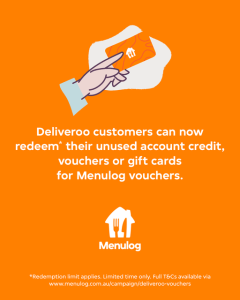 DEAL: Menulog - Redeem Unused Deliveroo Credit, Vouchers & Gift Cards (Up to $75) 8
