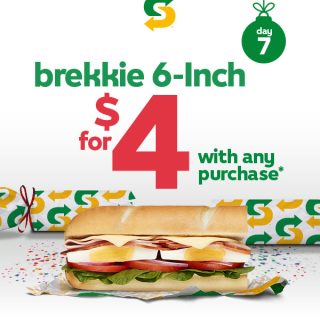 DEAL: Subway - $4 Brekkie 6-Inch Sub with Any Purchase via Subway App (7 December 2022) 9