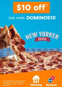 DEAL: Domino's - $10 off with $30 Minimum Spend via Menulog (until 25 December 2022) 8