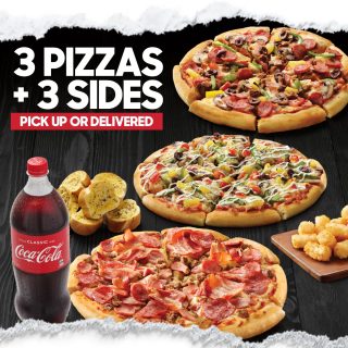 DEAL: Pizza Hut - 3 Pizzas + 3 Sides from $36 Delivered & $33.95 Pickup 1