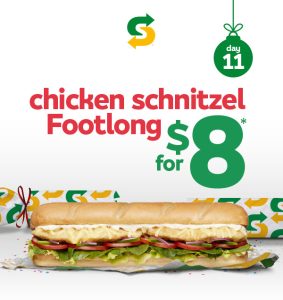 DEAL: Subway - $8 Chicken Schnitzel Footlong via Subway App (11 December 2022) 3