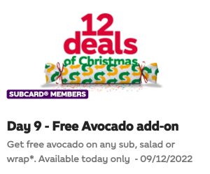 DEAL: Subway - Free Avocado on any Sub, Salad or Wrap via Subway App (9 December 2022) 3