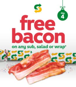 DEAL: Subway - Free Bacon on any Sub, Salad or Wrap via Subway App (4 December 2022) 3