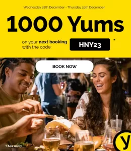 DEAL: TheFork - 1000 Yums ($20-$25 Value) with Booking until 29 December 2022 3