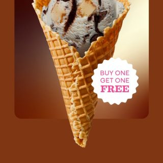 DEAL: Baskin Robbins - Buy One Get One Free Chocolate Hazelnut Crunch 1 Scoop Waffle Cone for Club 31 Members 9