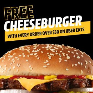 DEAL: Carl's Jr - Free Cheeseburger with $30 Spend via Uber Eats 10