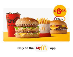 DEAL: McDonald’s - $6.95 Small Big Mac Meal + Extra Cheeseburger Pickup with mymacca's App (until 5 February 2023) 3