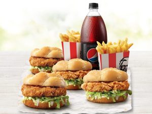 DEAL: KFC - $22.95 Family Burger Deal with 4 Burgers, 2 Large Chips & 1.25L Drink via App or Website 29