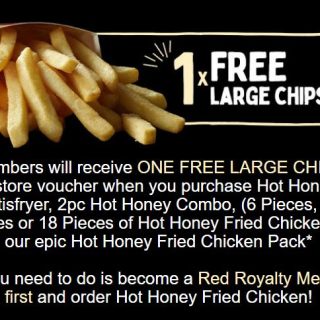 DEAL: Red Rooster - Free Large Chips Voucher with Selected Hot Honey Fried Chicken Item Purchase for Red Royalty Members 3