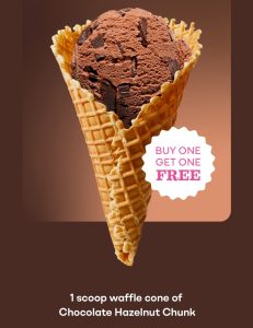 DEAL: Baskin Robbins - Buy One Get One Free Chocolate Hazelnut Crunch 1 Scoop Waffle Cone for Club 31 Members 8