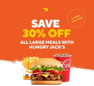 DEAL: Hungry Jack's - 30% off Large Meals with $25 Spend via DoorDash (until 8 October 2023) 3