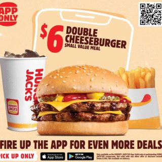 DEAL: Hungry Jack's - $6 Double Cheeseburger Small Meal via App 2