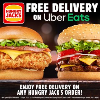 DEAL: Hungry Jack's - Free Delivery for Orders over $20 via Uber Eats 8