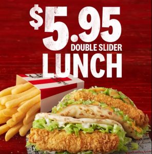 DEAL: KFC - $5.95 Double Slider Lunch (Northern Rivers NSW Only) 3