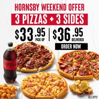 DEAL: Pizza Hut - 3 Pizzas + 3 Sides from $36.95 Delivered & $33.95 Pickup in Hornsby + Nationwide Deals 10