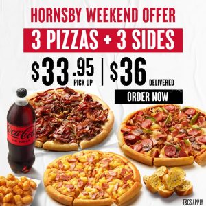 DEAL: Pizza Hut - 3 Pizzas + 3 Sides from $36 Delivered & $33.95 Pickup (Hornsby) 3