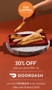 DEAL: San Churro - 30% off with $30+ Spend via DoorDash (until 18 March 2023) 9